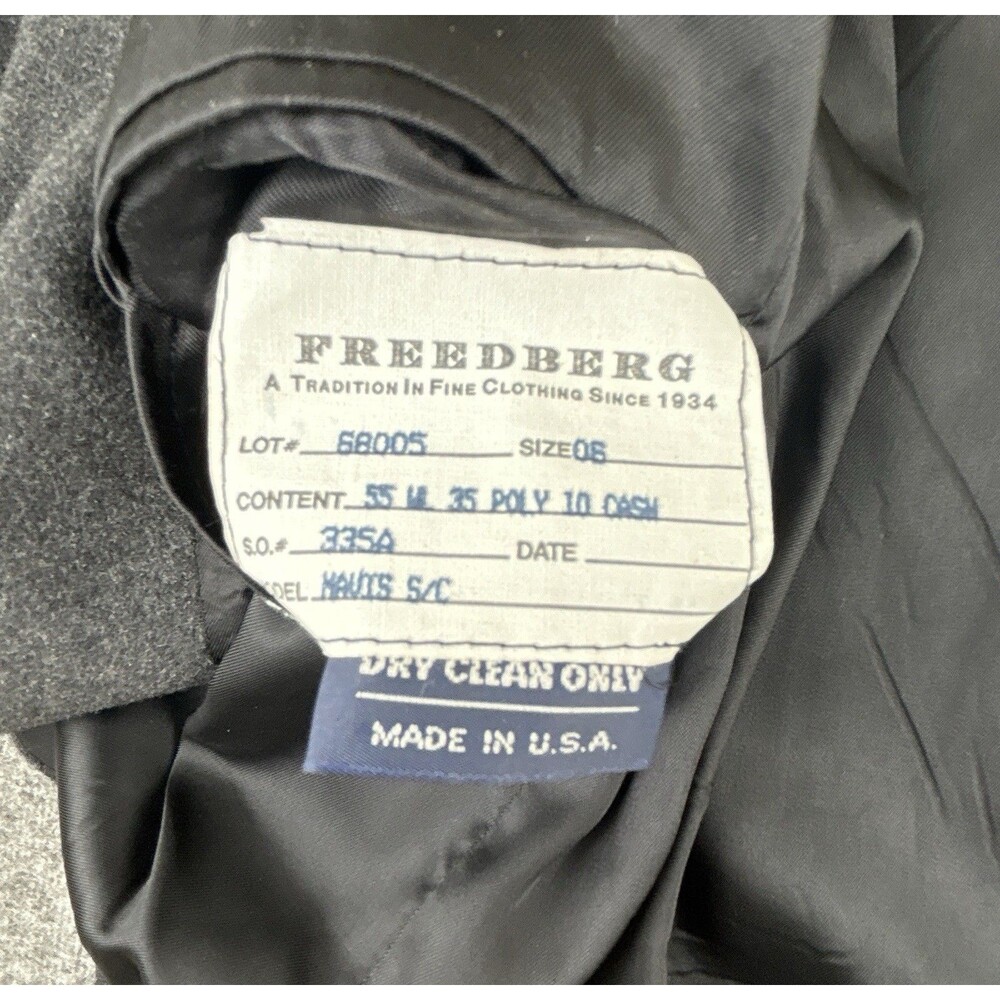VTG 90s Ann Freedberg Mark Shale Blazer Womens Sz 6 Gray Wool Blend Made In USA - Picture 4 of 11